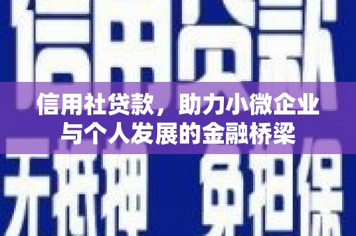 公安信用社贷款，助力小微企业与个人发展的金融桥梁