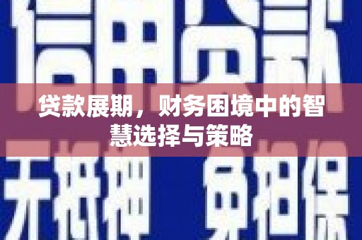 公安贷款展期，财务困境中的智慧选择与策略