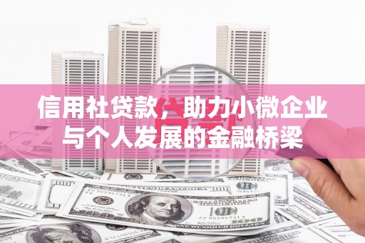公安信用社贷款，助力小微企业与个人发展的金融桥梁