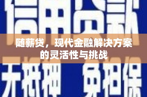 公安随薪贷，现代金融解决方案的灵活性与挑战