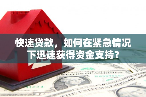 公安快速贷款，如何在紧急情况下迅速获得资金支持？