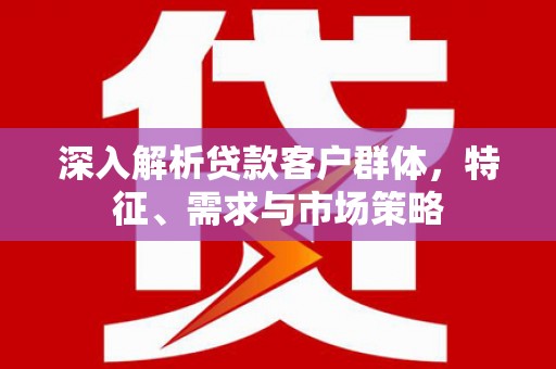 公安深入解析贷款客户群体，特征、需求与市场策略