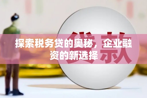 公安探索税务贷的奥秘，企业融资的新选择