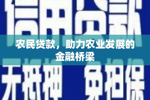 公安农民贷款，助力农业发展的金融桥梁