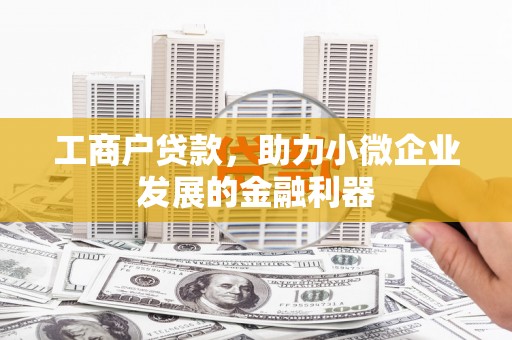公安工商户贷款，助力小微企业发展的金融利器