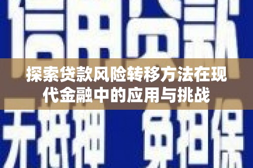 公安探索贷款风险转移方法在现代金融中的应用与挑战