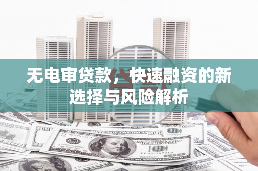 公安无电审贷款，快速融资的新选择与风险解析