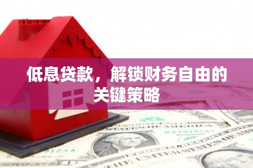 公安低息贷款，解锁财务自由的关键策略