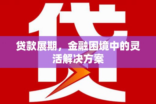 公安贷款展期，金融困境中的灵活解决方案