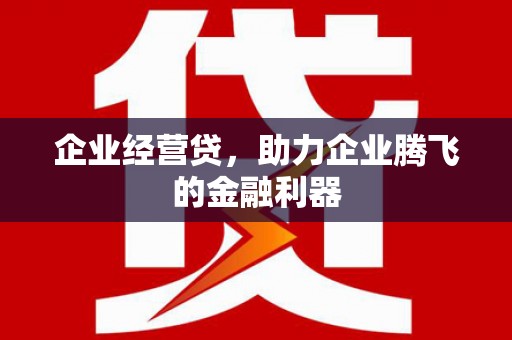 公安企业经营贷，助力企业腾飞的金融利器