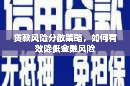 公安贷款风险分散策略，如何有效降低金融风险
