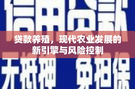 公安贷款养殖，现代农业发展的新引擎与风险控制