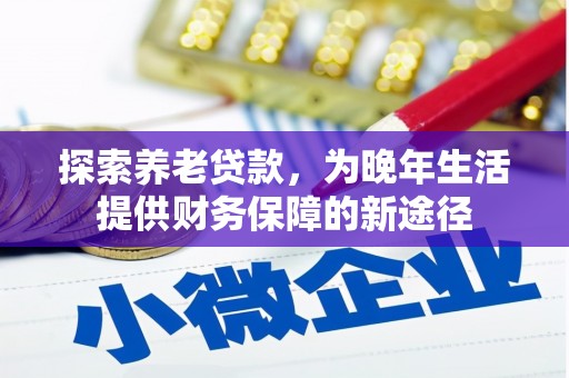 公安探索养老贷款，为晚年生活提供财务保障的新途径