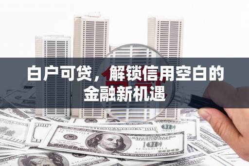 公安白户可贷，解锁信用空白的金融新机遇