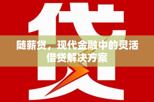 公安随薪贷，现代金融中的灵活借贷解决方案