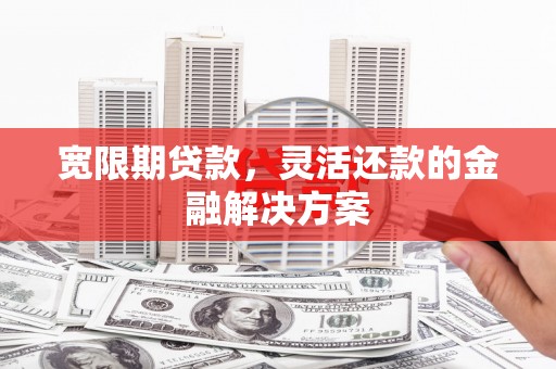 公安宽限期贷款，灵活还款的金融解决方案