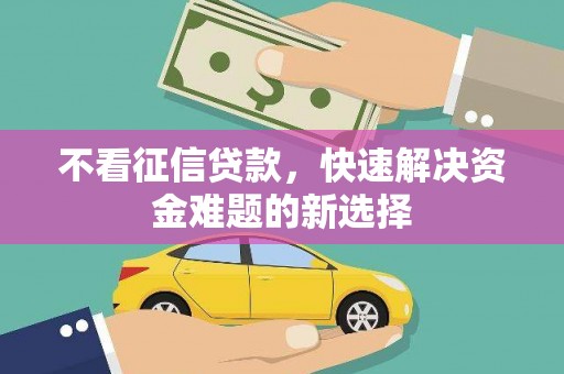 公安不看征信贷款，快速解决资金难题的新选择