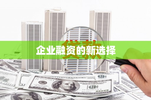 公安企业融资的新选择