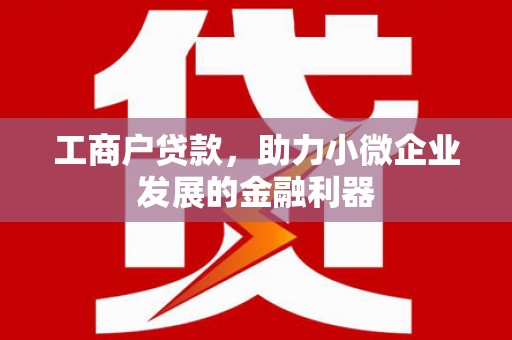 公安工商户贷款，助力小微企业发展的金融利器