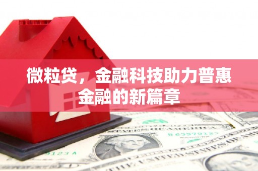 公安微粒贷，金融科技助力普惠金融的新篇章