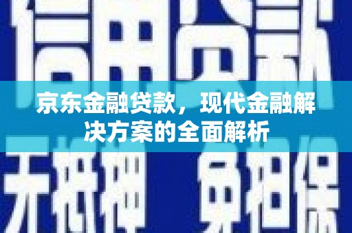 公安京东金融贷款，现代金融解决方案的全面解析