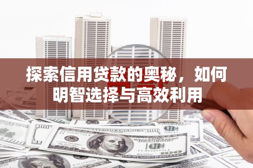 公安探索信用贷款的奥秘，如何明智选择与高效利用