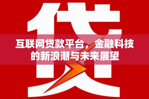 公安互联网贷款平台，金融科技的新浪潮与未来展望