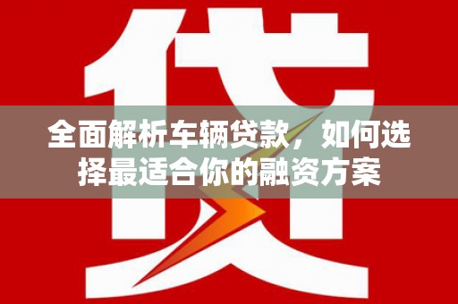 公安全面解析车辆贷款，如何选择最适合你的融资方案