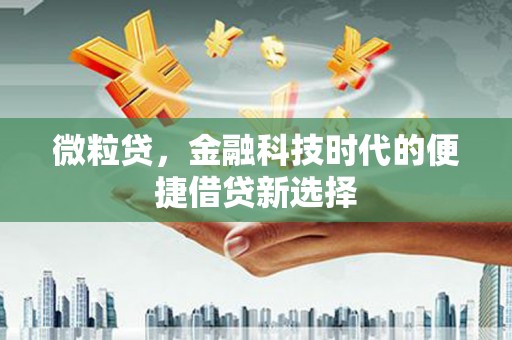 公安微粒贷，金融科技时代的便捷借贷新选择