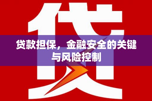 公安贷款担保，金融安全的关键与风险控制