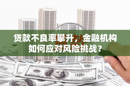 公安贷款不良率攀升，金融机构如何应对风险挑战？