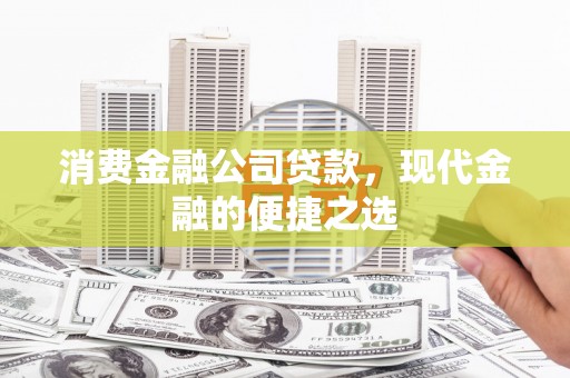 公安消费金融公司贷款，现代金融的便捷之选