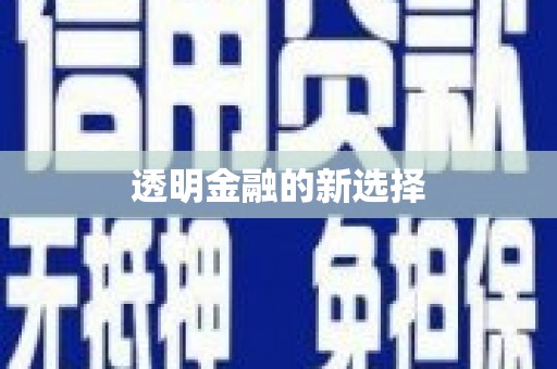 公安透明金融的新选择