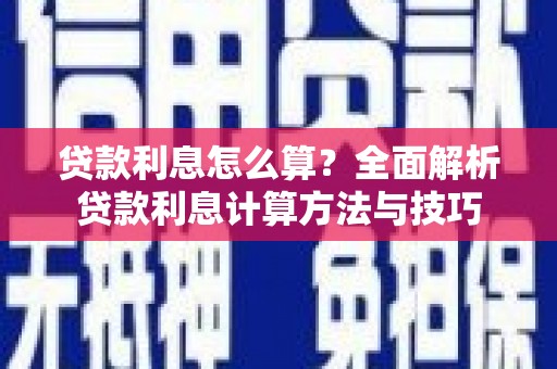 公安贷款利息怎么算？全面解析贷款利息计算方法与技巧